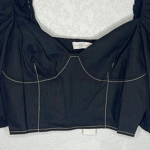 NWT JONATHAN SIMKHAI STANDARD Brene Bustier Top in Black Large Revolve - Picture 3 of 14